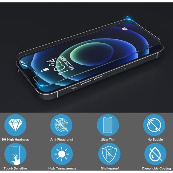 x3 Apple iPhone (13/13 Pro) Glass Screen Protector Ultra Thin Tempered NWT - Picture 4 of 9